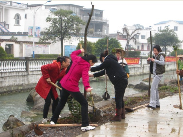 县妇联组织妇女来大地生态园绿化